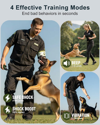 Dog Shock Collar - 4500FT Dog Training Collar with Remote, IPX8 Waterproof Electric Dog Collar with 4 Training Modes, Security Lock, Rechargeable Ecollar for 10-120Lbs Small Medium Large Dogs2