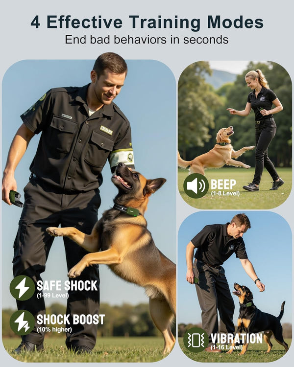 Dog Shock Collar - 4500FT Dog Training Collar with Remote, IPX8 Waterproof Electric Dog Collar with 4 Training Modes, Security Lock, Rechargeable Ecollar for 10-120Lbs Small Medium Large Dogs2