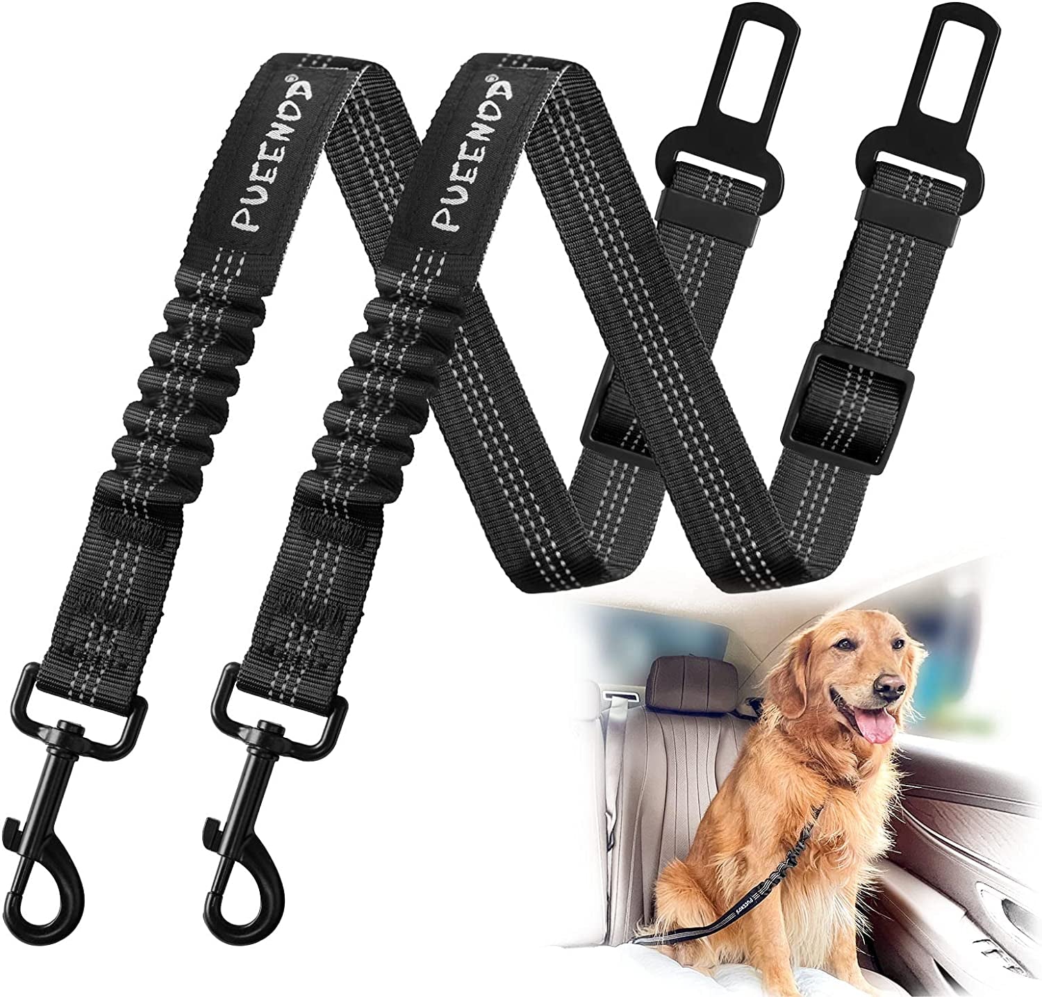 2-pack-dog-seat-belt-adjustable-dog-car-seatbelts-for-vehicle-nylon-pet-safety-seat-belt-with-elastic-bungee-buffer-reflective-durable-car-harness-for-dogs