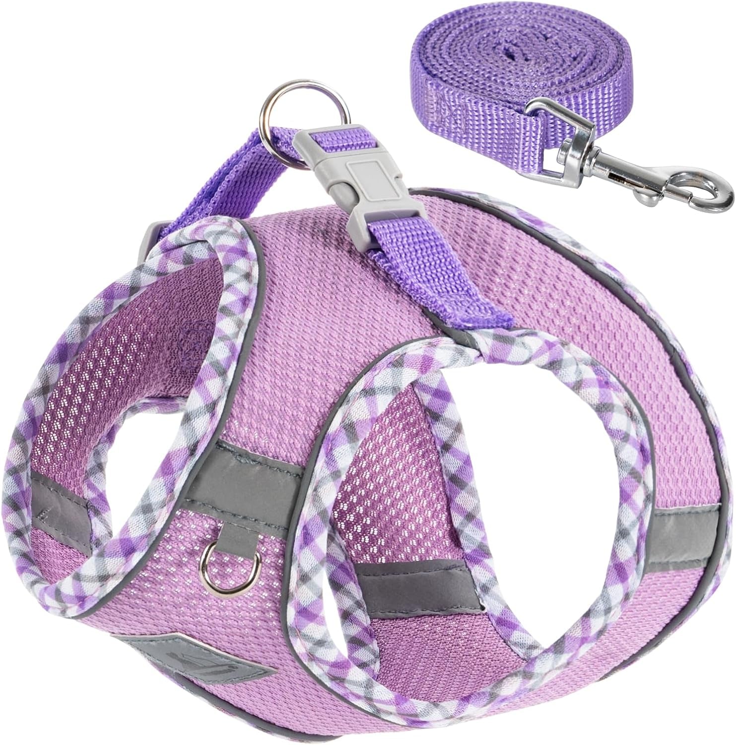 dog-harness-leash-set-no-pull-soft-breathable-small-dog-harness-adjustable-reflective-step-in-vest-for-puppy-kitten-cats