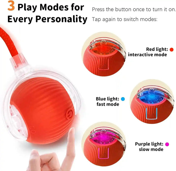 Cat Toys for Indoor Cats Smart Automatic Bal Moving Chase Dogs Toy, Red | Ball Rolling for Bored Kitten Pet, Upgraded Speedy Moving Chase Dogs Toy5