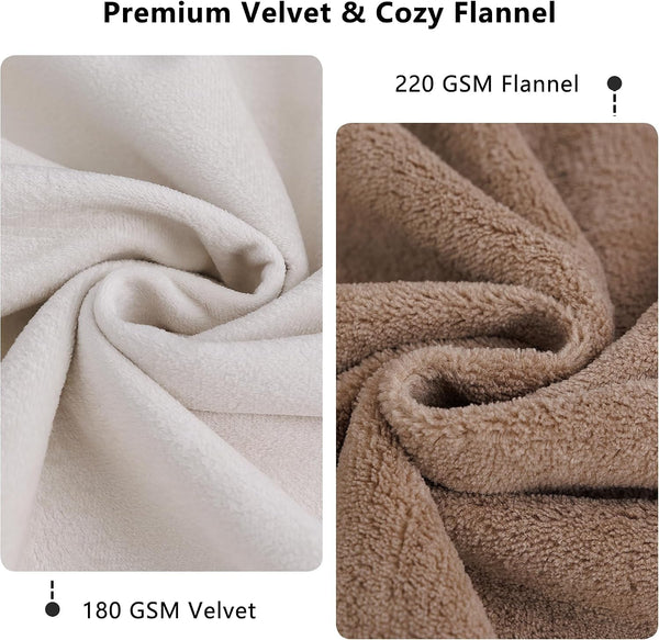 Waterproof Blanket for Dogs - Reversible Furniture Protector | TPU Leak-Proof Liner, Soft Velvet & Flannel Pet Throw, Machine Washable, for Couch and Bed, 52" X 82", Beige/Khaki3