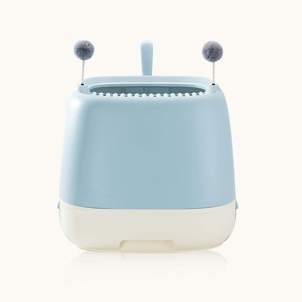 dog-potty-training-toilet-creative-cat-litter-box-fully-enclosed-drawer-top-entry-toilet-supplies-oversized-deodorant-pan-bluepink