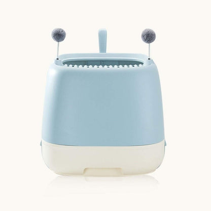 Dog Potty Training Toilet ﻿ Creative Cat Litter Box Fully Enclosed Drawer Top Entry Toilet Supplies Oversized Deodorant Pan (Blue)(Pink)11
