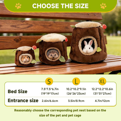 LYART Guinea Pig Hamster Bedding or Hideout for Mouse Mice Rat Ferret Bunny Fluff Bedding Bed House Cage Accessories, Dwarf Rabbits Hedgehog Bearded Dragon Warm Bedding Winter Nest Cave, Washable(2.L)5