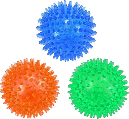 Petizer 6 Pack 2.5” Squeaky Dog Toy Balls, Floating Dogs Pool Balls, Spiky Dog Balls, Durable Interactive Fetch Toys for Puppy, Dog Chew Toys for Teething (2.5", Small Dog)10
