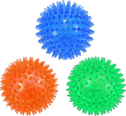 Petizer 6 Pack 2.5” Squeaky Dog Toy Balls, Floating Dogs Pool Balls, Spiky Dog Balls, Durable Interactive Fetch Toys for Puppy, Dog Chew Toys for Teething (2.5", Small Dog)10