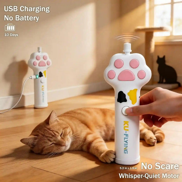 Cat Fetch Toy Launcher with 10 Soft & Flexible Discs, Cat Toys for Indoor Cats, LED Glowing Launcher, Electric Interactive Kitten Toy for Hunting & Exercise, USB Rechargeable4