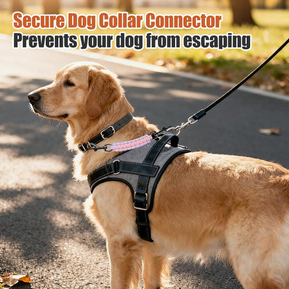Dog Collar Safety Clip with Dual Clasps,Handmade Backup Safety Strap for Dog Harness, Collars and No Pull Harness Connectors (Pink & Light Purple)7