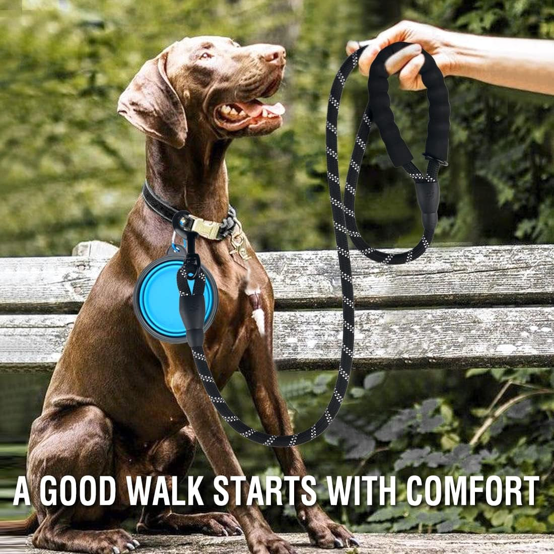 cooyoo-2-pack-dog-leash-5-ft-heavy-duty-comfortable-padded-handle-reflective-dog-leash-for-medium-large-dogs-with-collapsible-pet-bowl