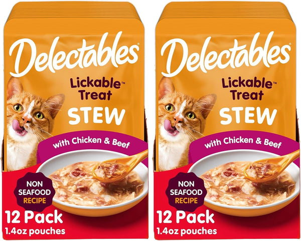 Delectables Non-Seafood Stew Lickable Wet Cat Treats, Chicken, 1.4 Oz (Pack of 12)14