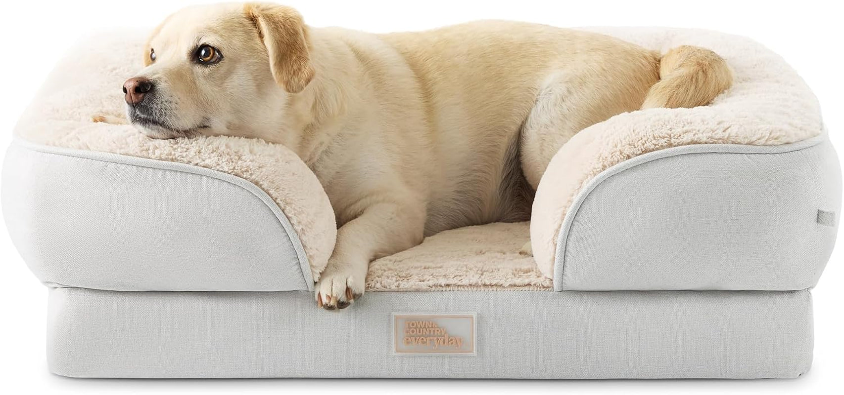 town-country-everyday-cuddletown-comfy-solid-bolster-sofa-pet-bed-supportive-calming-egg-crate-foam-non-slip-bottom-machine-washable-cover-grey-medium-28x23x8