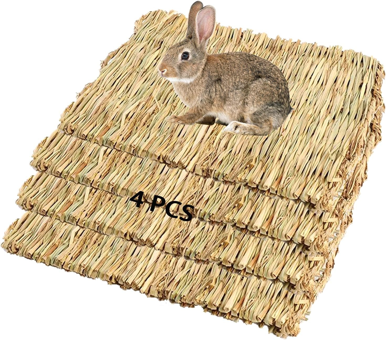 pinvnby-6-pack-rabbit-grass-mat-bunny-natural-straw-woven-bed-small-animal-cages-hay-nest-sleeping-chewing-nesting-and-toys-for-rabbits-guinea-pig-hamster-hedgehog-and-squirrel-bed-mat