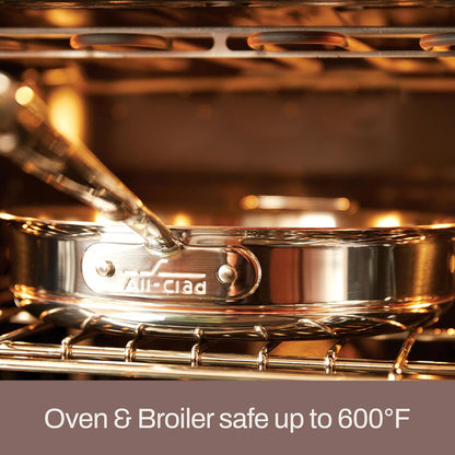 All-Clad Copper Core 5-Ply Stainless Steel Fry Pan 8 Inch Induction Oven Broiler Safe 600F Pots and Pans, Cookware Silver | Unmatched Heat Control and Precision, Elegant Design, Omelet Pan, Induction Compatible, Oven Safe up to 600F5