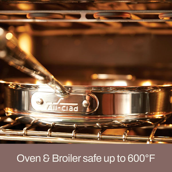 All-Clad Copper Core 5-Ply Stainless Steel Fry Pan 8 Inch Induction Oven Broiler Safe 600F Pots and Pans, Cookware Silver | Unmatched Heat Control and Precision, Elegant Design, Omelet Pan, Induction Compatible, Oven Safe up to 600F5