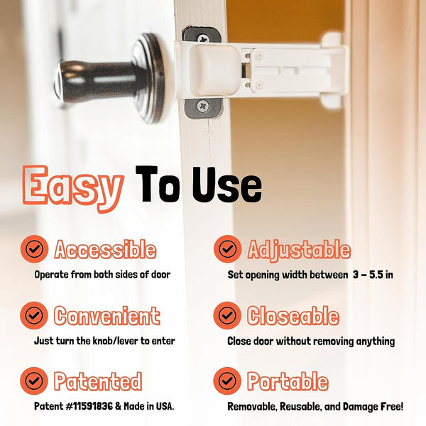 Door Buddy Door Prop for Cats - Easiest Cat Door Latch Holder to Keep Interior Door Open for Pets - Dog Proof Cat Feeding Station & Litter Box - Strong & Portable Door Stopper & Pet Gate Alternative6