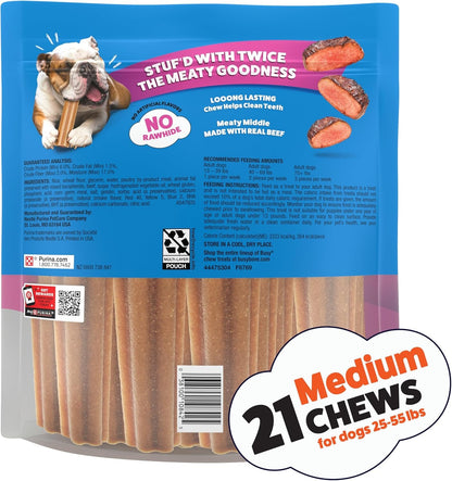 Purina Busy Stuf'D Medium Long-Lasting Dog Chews, Real Beef, 21 Ct Pouch | Medium Chews for Dogs 25-55 Lbs Made with Real Beef; Long Lasting, Non-Rawhide Treats with Double the Meaty Middle7