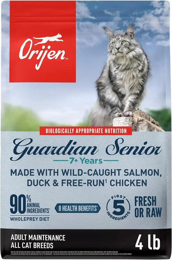 ORIJEN Guardian 8 Grain Free WHOLEPREY Dry Cat Food 4Lb. Bag | 90% Animal Ingredients, Freeze Dried, Fresh or Raw Ingredients, Grain Free, Omega-3 Fatty Acids, Skin & Coat, Immune Support9