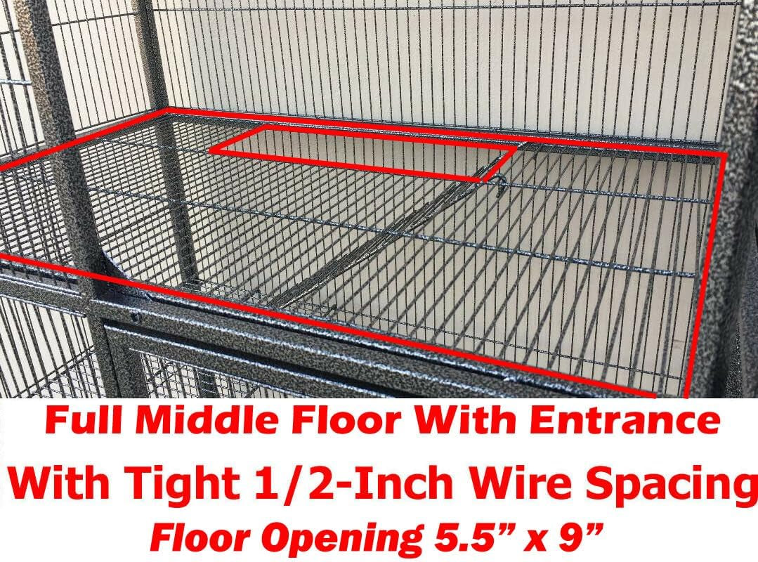 large-two-full-story-deluxe-double-unit-4-tiers-tight-1-2-inch-bar-spacing-durable-front-doors-water-bottle-food-bowl-for-feisty-ferret-squirrel-hammock-rat-gerbil-small-animal-critter-rolling-cage