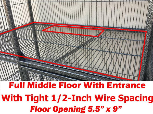 Large Two Full Story Deluxe Double Unit 4-Tiers Tight 1/2-Inch Bar Spacing Durable Front Doors Water Bottle Food Bowl for Feisty Ferret Squirrel Hammock Rat Gerbil Small Animal Critter Rolling Cage4