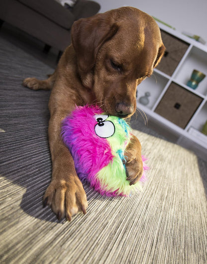 Godog Furballz Squeaky Plush Ball Dog Toy, Chew Guard Technology - Rainbow, Large7