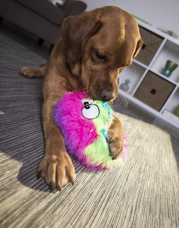 Godog Furballz Squeaky Plush Ball Dog Toy, Chew Guard Technology - Rainbow, Large7