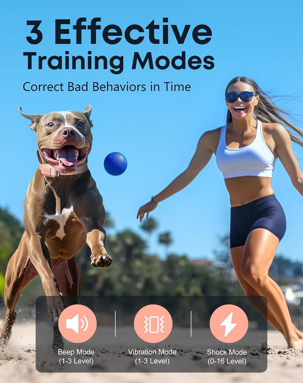 Dog Shock Collar with Remote, 4200FT Range, Fits 5-120 Lbs Dogs | Pink Training Collar with IPX8 Waterproof, 4 Adjustable Modes, Security Lock, Rechargeable for Small,Medium and Large Dogs2