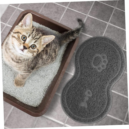Cat Litter Box Mat PVC Cat Bowl Mat: Nonslip Waterproof for Litter Box That Ches - for under Pet Food Bowl, 17.7 X 10.2 X 0.2 Inch5