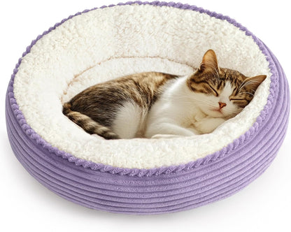 Love'S Cabin round Donut Cat and Dog Cushion Bed, 20In Bed for Cats or Small Dogs, Anti-Slip & Water-Resistant Bottom, Super Soft Durable Fabric Pet Beds, Washable Luxury Cat & Dog Bed Gray9