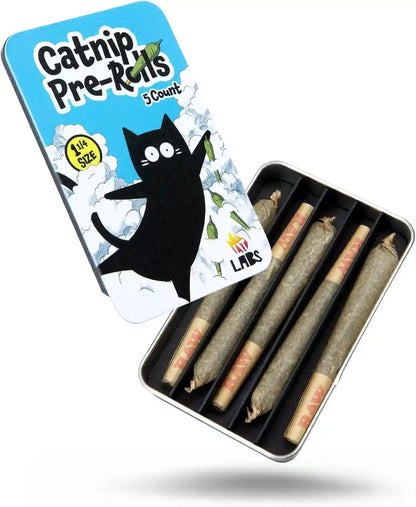 LIT LABS Catnip Joint - 5 Organic Pre-Rolls Papers to Fix a Bad Cattitude - Funny Cat Toy for Indoor Cats with Existential Dread1
