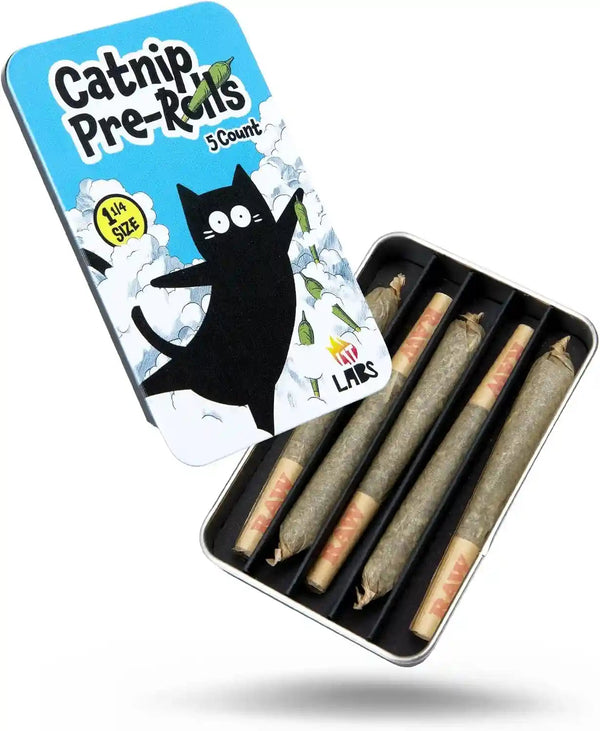 LIT LABS Catnip Joint - 5 Organic Pre-Rolls Papers to Fix a Bad Cattitude - Funny Cat Toy for Indoor Cats with Existential Dread1