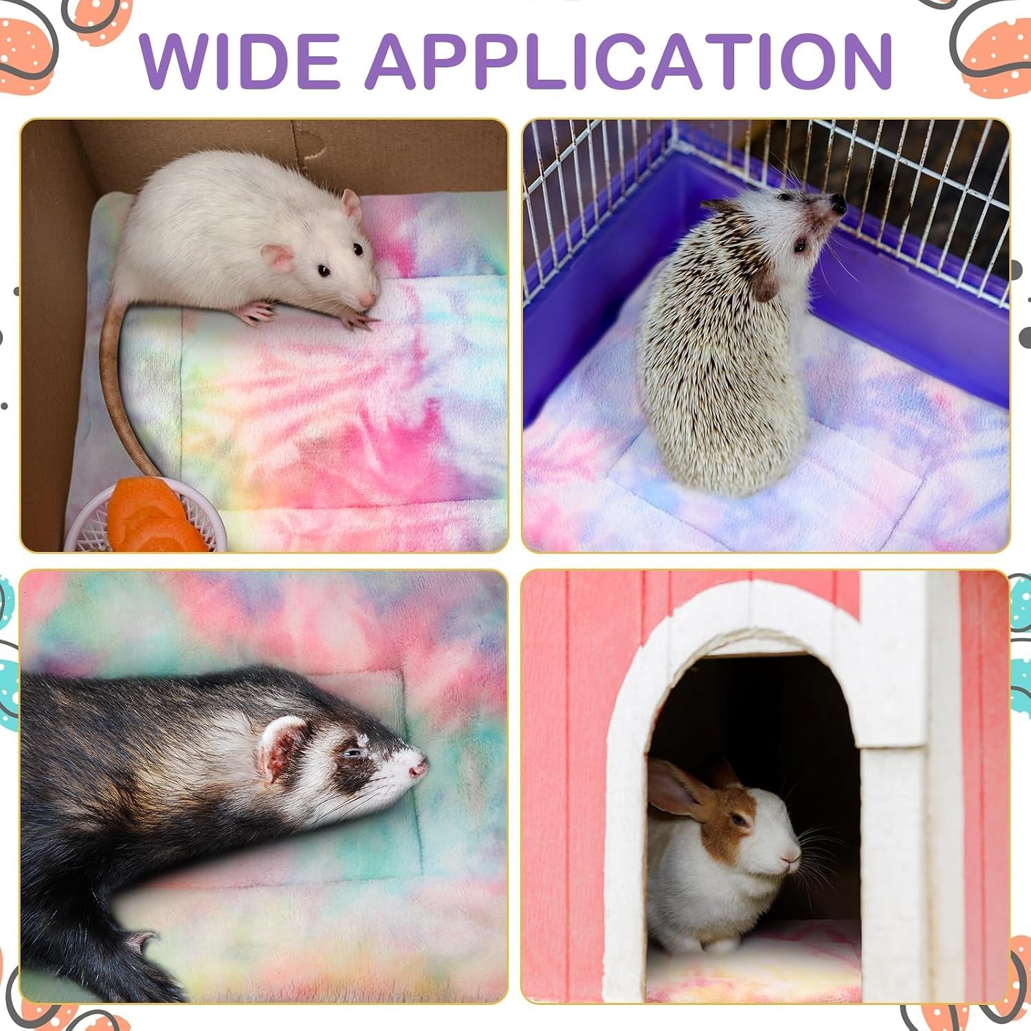 haull-4-pcs-waterproof-guinea-pig-bedding-soft-dog-cat-bed-crate-mat-small-animal-plush-cage-liners-rabbit-bunny-kennel-pad-reversible-cozy-pee-thickened-hamster-padtie-dyed-13-x-10-inch