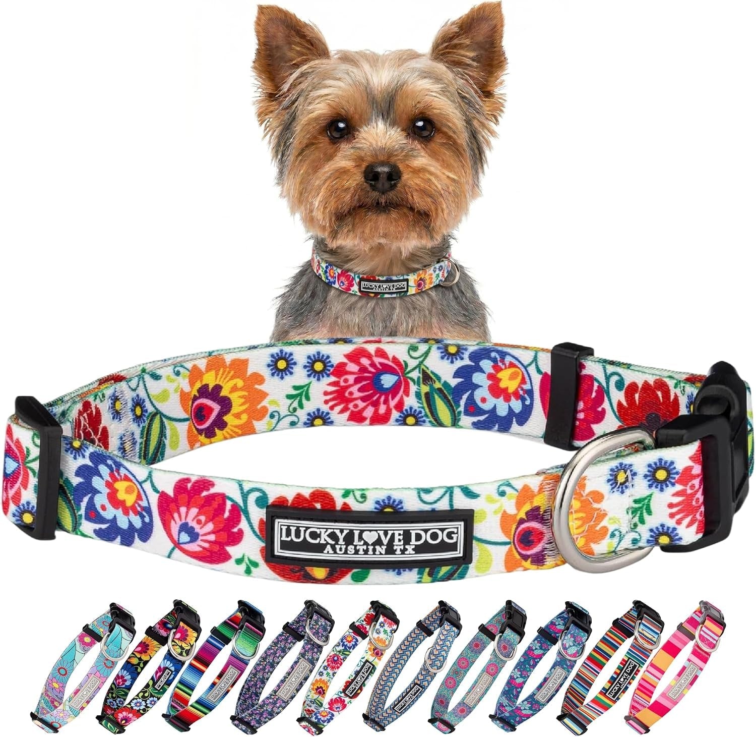 lucky-love-dog-easy-click-buckle-dog-collar-with-leash-set-combo-durable-comfortable-for-male-female-dogs-pet-collar-for-medium-dogs-secure-fit-blackbird-combo-medium