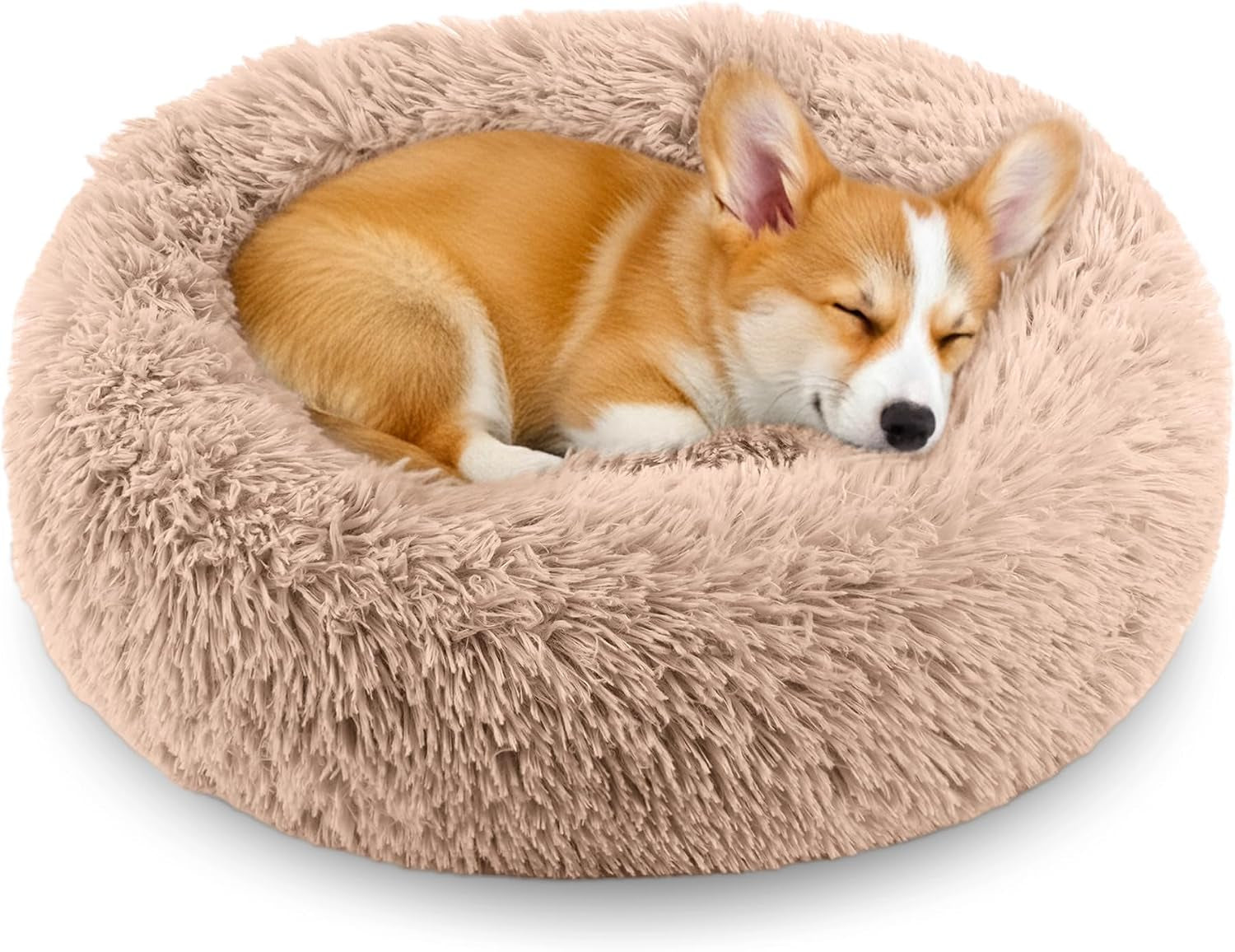 calming-donut-dog-and-cat-bed-for-indoor-cats-anti-anxiety-round-fluffy-soft-washable-small-pet-bed-for-puppy-and-kitten-warming-comfortable-luxury-anti-slip-waterproof-mute-base-20in-gray