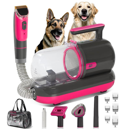 Dog Grooming Vacuum Kit with Clippers and Nail Grinder, 1.2L Pet Grooming Vacuum for Shedding, Low-Noise Dog Hair Vacuum with Grooming Brush for Home Cleaning Grooming,Dyson-Style Gray1