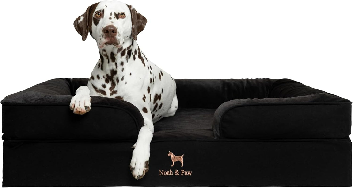 noah-paw-large-dog-bed-35x25x11-inch-orthopedic-dog-beds-eggshell-memory-foam-infused-with-cooling-gel-inner-cover-water-resistant-machine-washable-faux-leather