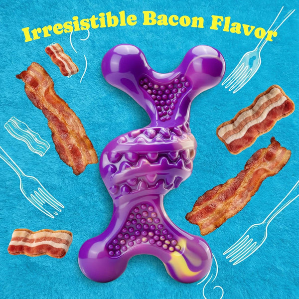 Kseroo 2 Pack Indestructible Dog Toys for Aggressive Chewers 30-120 Lbs | Bacon Flavor Nylon Hard Dog Toys, Tough Dog Toys for Medium & Large Breeds, Durable Dog Chew Toys to Keep Them Busy4