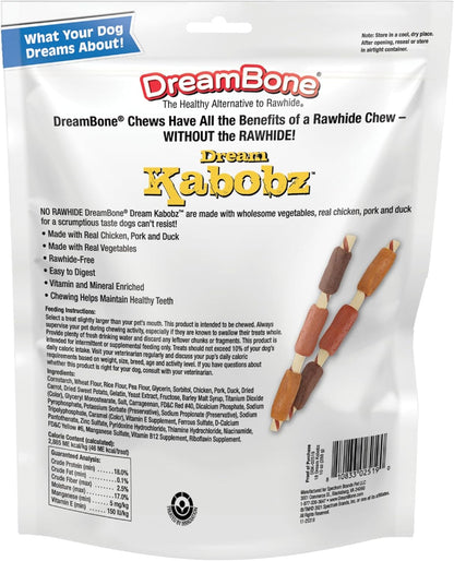 Dreambone Kabobz Rawhide-Free Dog Treats with Real Protein, 18 Count | Daily Chew, Digests Safely and Completely, Made with Real Chicken, Duck, Pork and Veggies, for Adult Dogs2