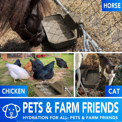 PETTEN Auto Fill Dog Water Bowl, Outdoor 1Gal/3.75L Automatic Dispenser | Auto-Refill Float Valve,No Electricity.3.75L for Dogs/Cats&Livestock.3/4"Ght Hose Connection.Food-Grade Hdpe,Durable3
