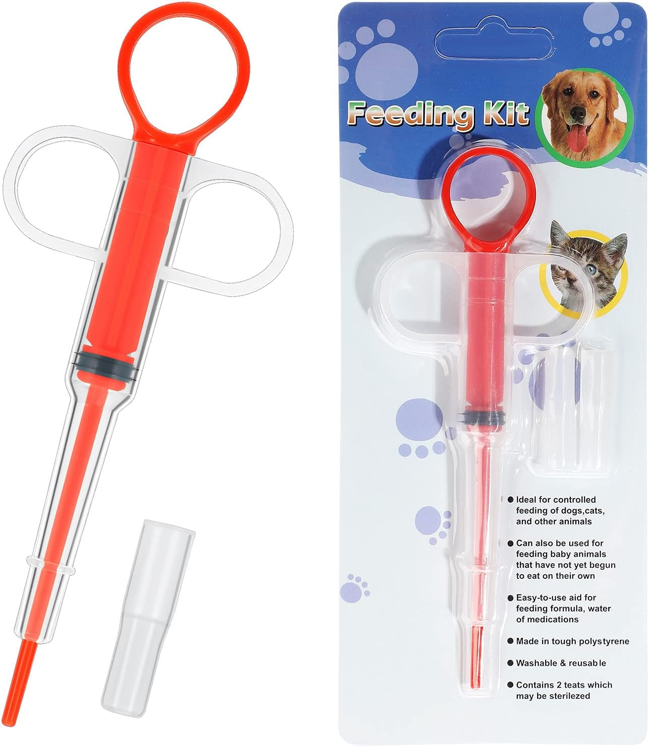 2-pcs-pet-pill-plunger-popper-for-small-cats-dogs-red