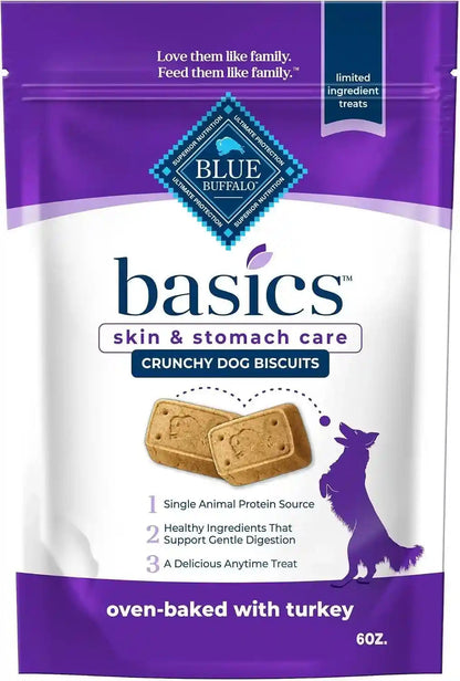 Blue Buffalo Basics Crunchy Dog Biscuits for Skin & Stomach Care, Limited Ingredient Diet Dog Treats, Salmon & Potato Recipe, 6-Oz. Bag14
