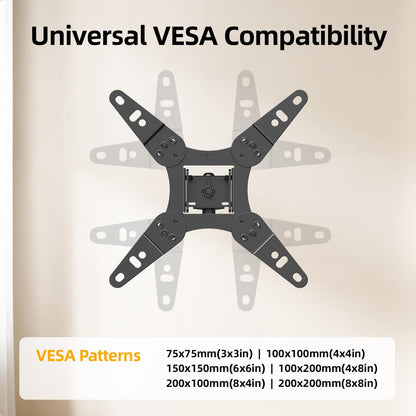 32+ 40 Inch Full Motion TV Wall Mount for 13-43" Tvs & Monitor, 360° Rotating Small TV Mount Bracket, Articulating Swivel Tilting Extension, Max VESA 200X200Mm, Single Studs, 55 Lbs8