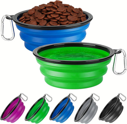 Collapsible Dog Bowl Large 34Oz, Travel Dog Water Bowl Portable | 2 Pack, 2 Carabiner Clips, Silicone Travel Dog Bowl Foldable, Feeding Watering Dish Bowl, for Parking, Walking, Camping14