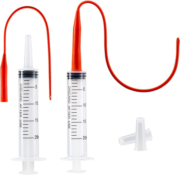 REDDOUDOU Newborn Puppy Kitten Small Animal Sterile Mucus Extractor Suction Catheter, Animal Kid Puppy Kitten Tube Feeding Kit 8 FR Red Feeding Tubes with 20Ml Syringes and Bulb Aspirator7