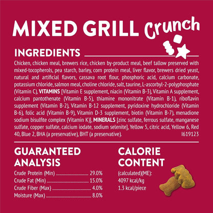 Purina Friskies Cat Treats, Party Mix Mixed Grill Crunch - (Pack of 6) 6 Oz. Pouches6
