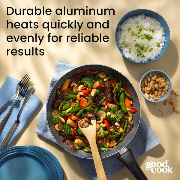 Everyday Stir Fry Pan Ceramic Nonstick Aluminum Deep-Walled Construction for Even Heating Non-Toxic PTFE & PFOA Free, 11.5-Inch, Black5