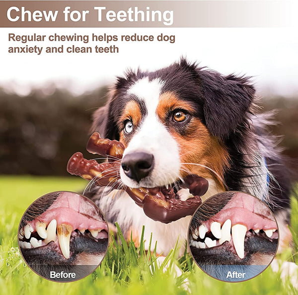 PETSTA Indestructible Dog Toys for Aggressive Chewers, Extreme Tough Toys for Large Dogs, Real Beef Flavored, Dog Bone for Medium/Large Dogs Breed, Gifts for Dogs5