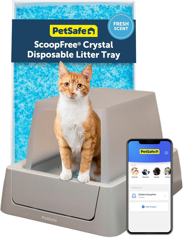 Petsafe Scoopfree Crystal Pro Legacy Self-Cleaning Litter Box, Uncovered | Hands-Free Automatic Cleaning, Advanced Odor Control, Health Counter Display, Includes 1 Disposable Crystal Litter Tray12