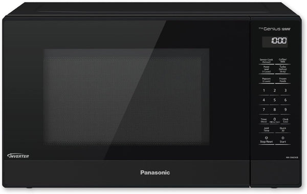 Panasonic NN-SN65KB Microwave Oven with Inverter Technology 1200W, 1.2 Cu.Ft. Small Genius Sensor One-Touch Cooking, Popcorn Button, Turbo Defrost-Nn-Sn65Kb (Black)1