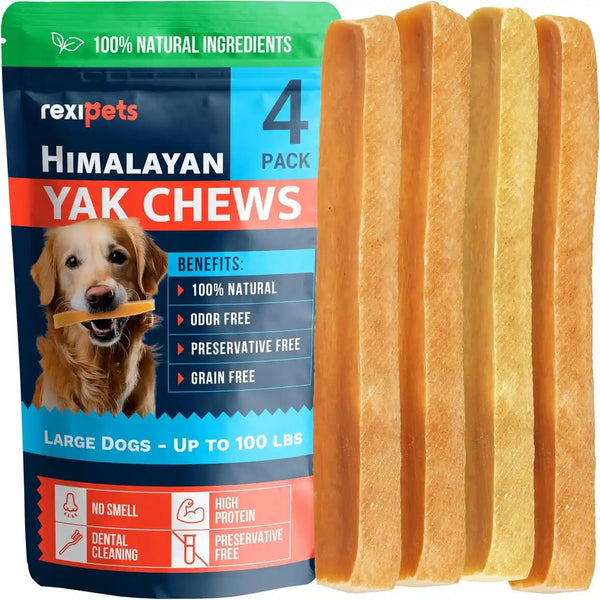 100% Natural Yak Cheese Himalayan Made Dog Chews All Breeds - Lactose Free Yak Chew for Small, Medium & Large Dogs - Dental Cleaning Dog Chews Aggressive Chewers - Long Lasting Odor & Gluten Free1